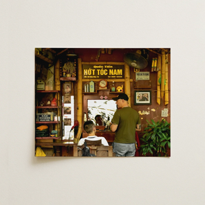 Chop Chop - Hanoi Street Barber Photography Art Print / Canvas, Hanoi Street Photography, Chop Chop Art, Captivating Fine Art