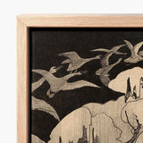Framed Artwork Intricately Detailed Light-toned Birds Flight Dark Hoytema Art Print, Snow Settles, Christmas Eve