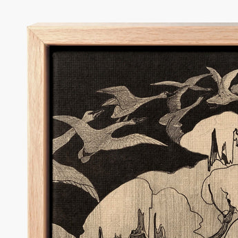 Framed Artwork Intricately Detailed Light-toned Birds Flight Dark Hoytema Art Print, Snow Settles, Christmas Eve