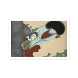 Chrysanthemums - Kamisaka Sekka Art Print / Canvas Japanese Painting Figure Fan Kamisaka Sekka Art, Translucent Powder-blue Robes, Robes