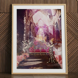 Circe the Phoenix Maker - Greek Myth Witch Art Print Framed Art Print Fantasy Scene Gothic Architecture Vibrant Greek Myth Witch,