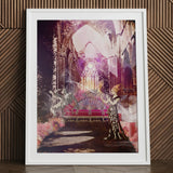 Circe the Phoenix Maker - Greek Myth Witch Art Print White Framed Fantasy Scene Gothic Architecture, Fantastical Realms Unfolds, Prints