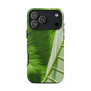 Clash of the Hulks - Koh Chang Leaves Iphone Case 17 Pro Max / Matte Green Leaf Design Phone Case Black Accents Textured Koh Chang’s