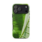 Clash of the Hulks - Koh Chang Leaves Iphone Case 17 Pro Max / Matte Green Leaf Design Phone Case Black Accents Textured Koh Chang’s