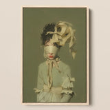 Clear Sighted - Modern Victorian Fashion Art Print / Canvas Framed Art Print Figure Muted Green Tones Adorned Modern Victorian Fashion,