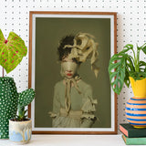 Clear Sighted - Modern Victorian Fashion Art Print / Canvas Framed Portrait Woman Obscured Eyes, Hushed Opulence, Pulses Prints