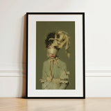 Clear Sighted - Modern Victorian Fashion Art Print / Canvas Framed Art Print Surreal Portrait Figure Muted Olive-green Modern Victorian