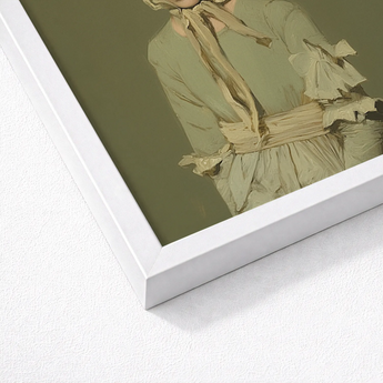 Clear Sighted - Modern Victorian Fashion Art Print / Canvas White Framed Vintage-style Illustration Woman Muted, Hushed Opulence, Portrait