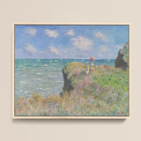 Framed Reproduction Claude Monet’s Impressionistic Coastal Scene Vibrant Cliff Walk, Monet Art, Normandy’s Coastline