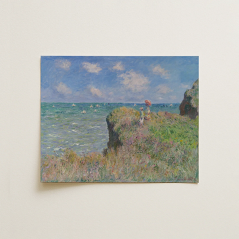 Cliff Walk at Pourville - Claude Monet Normandy Art Print / Canvas, 14x11’’ / 36x28cm / Unframed / no Border, Posters Prints & Visual
