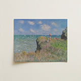 Cliff Walk at Pourville - Claude Monet Normandy Art Print / Canvas Reproduction Monet’s Impressionistic Painting Coastal Scene Blue,