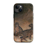 Clouded Leopards - Jacques-laurent Agasse Phone Case Iphone 15 Plus / Matte Rugged Matte-finish Phone Case Detailed Illustration Two Snow