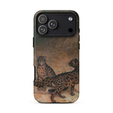 Clouded Leopards - Jacques-laurent Agasse Phone Case Iphone 17 Pro Max / Matte Sleek Black Phone Case Detailed Illustration Two Snow