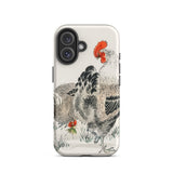 Cockerels - Numata Kashu Rooster Art Iphone Case 16 / Matte Phone Case Rooster Design Numata Kashu, Iphone-wielding Art Aficionados, Kashu