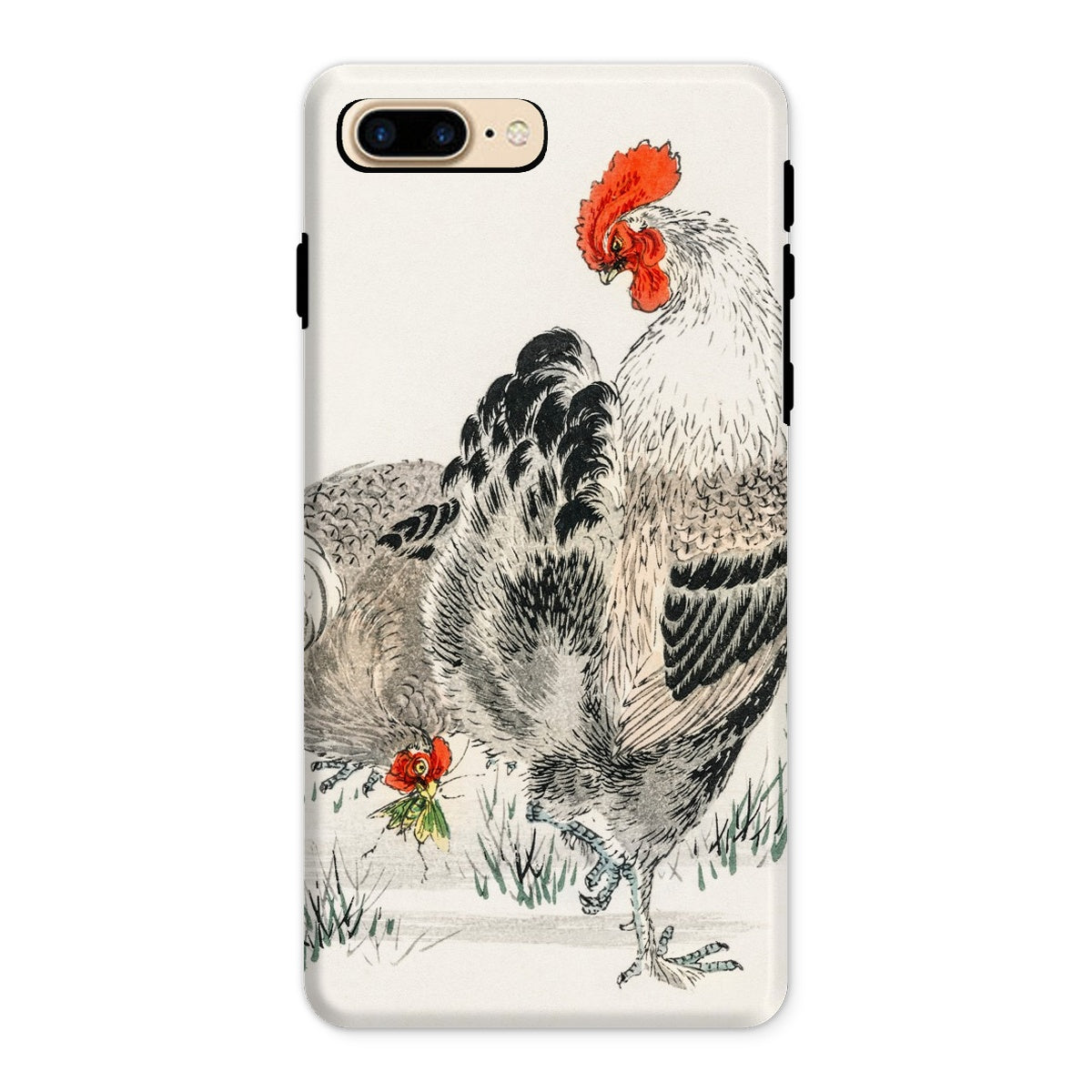 Cockerels Numata Kashu Rooster Art Iphone Case, 8 Plus / Matte, Phone Case Traditional Asian Style Painting Rooster Vibrant Red