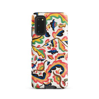 Colcha - Etna Wiswall Floral Pattern Phone Case Samsung Galaxy S20 / Matte Vibrant Multicolored Floral-patterned Bold Orange Pink