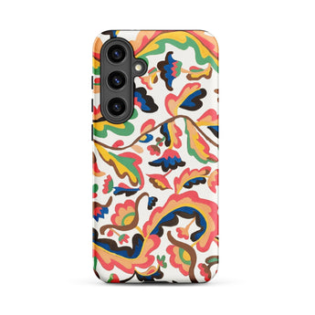 Colcha - Etna Wiswall Floral Pattern Phone Case Samsung Galaxy S24 Plus / Matte Vibrant Multicolored Patterns Pink Yellow Wiswall’s,