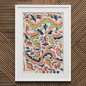 Colcha - Etna Wiswall Rainbow Pattern Art Print / Canvas, 20x30’’ / 51x76cm / White Frame / Matboard, Posters Prints & Visual Artwork, Toby