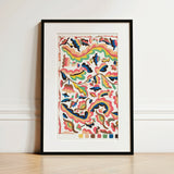 Colcha - Etna Wiswall Rainbow Pattern Art Print / Canvas, 12x18’’ / 31x46cm / Black Frame / Matboard, Posters Prints & Visual Artwork, Toby