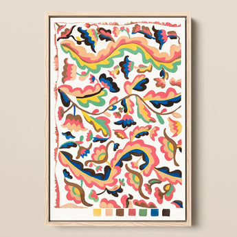 Colcha - Etna Wiswall Rainbow Pattern Art Print / Canvas, 12x18’’ / 31x46cm / Natural Frame, Posters Prints & Visual Artwork, Toby Leon