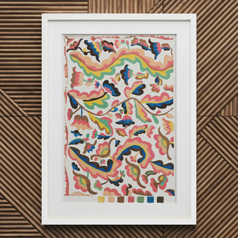 Colcha - Etna Wiswall Rainbow Pattern Art Print / Canvas Vibrant Abstract Painting White Frame Patterns Pink Blue Wiswall’s, Fine, Bridges