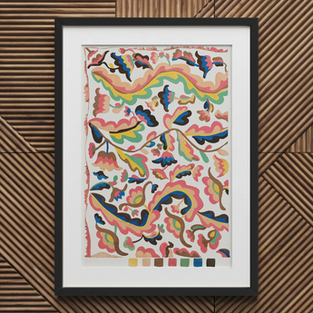 Colcha - Etna Wiswall Rainbow Pattern Art Print / Canvas, Etna Wiswall’s Colcha, Wiswall’s Colcha Fine Art, Bridges Folk Art