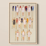 College Crews - Edward Penfield Art Print / Canvas, 12x18’’ / 31x46cm / Natural Frame, Posters Prints & Visual Artwork, Toby Leon