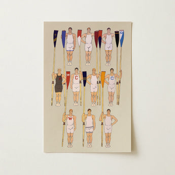 College Crews - Edward Penfield Art Print / Canvas, 12x18’’ / 31x46cm / Unframed / no Border, Posters Prints & Visual Artwork, Toby Leon