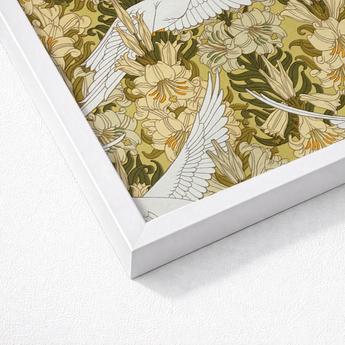 Framed Art Print Detailed Illustration White Birds Outstretched Pillard Verneuil, Nouveau Home Décor, Captivating Colombes