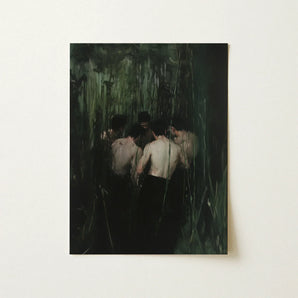 Communion - Secret Gay Orgy Art Print / Canvas Dark Green Abstract Painting Figures Dense Shadowy Forest, Five Coil, Orgyn Prints
