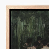 Framed Canvas Print Dark Green Impressionistic Forest Scene Secret Gay Orgy, Five Figures Coil, Orgyn Art