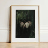 Communion - Secret Gay Orgy Art Print / Canvas Minimalist Wooden-framed Moody Dark Green Black, Five Figures Coil, Orgyn Prints