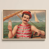 Compound Oxygen - Vintage Home Treatment Art Print / Canvas Vintage-style Framed Painting Sailor Red White Striped Attire, Drops,