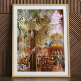 Conference of the Birds - Stampa artistica di collage surrealista di uccelli, 24x32’’ / 61x81cm / Cornice naturale / Passe-partout, Poster, stampe e opere d’arte visiva,