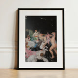 Congregation - Gay Gods Bacchanal Art Print / Canvas Black-framed Vibrant Expressive Painting Nude Figures Dionysian, Thunderous Joke