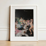 Congregation - Gay Gods Bacchanal Art Print / Canvas Framed Painting Dynamic Colorful Scene Nude Figures Motion Dionysian, Thunderous Joke