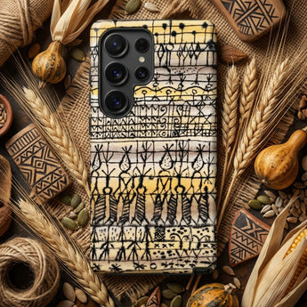 Cooling in a Hot Zone Garden - Paul Klee Phone Case Black Cream-colored Phone Case Intricate Stylized Tribal-inspired Illustrations Paul