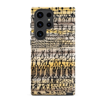 Cooling in a Hot Zone Garden - Paul Klee Phone Case Samsung Galaxy S23 Ultra / Matte Phone Case Black Yellow Abstract Tribal Pattern