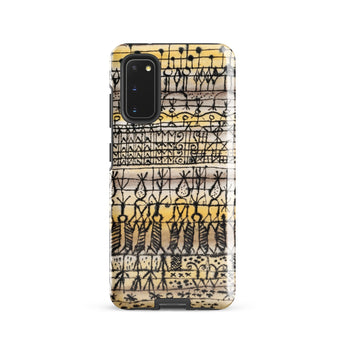 Cooling in a Hot Zone Garden - Paul Klee Phone Case Samsung Galaxy S20 / Gloss Phone Case Vintage-style Hand-drawn Pattern Black Ink Yellow
