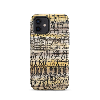 Cooling in a Hot Zone Garden - Paul Klee Phone Case Iphone 12 / Matte Phone Case Vintage-style Hand-drawn Pattern Black Line Art Paul
