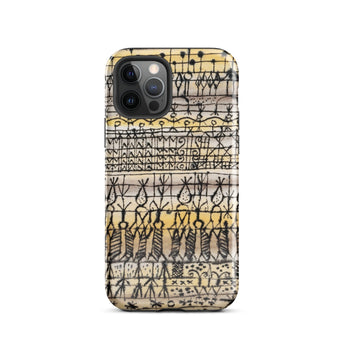 Cooling in a Hot Zone Garden - Paul Klee Phone Case Iphone 12 Pro / Gloss Phone Case Vintage-style Hand-drawn Pattern Black