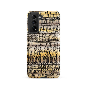 Cooling in a Hot Zone Garden - Paul Klee Phone Case Samsung Galaxy S21 / Matte Phone Case Vintage-style Hand-drawn Pattern Black Yellow