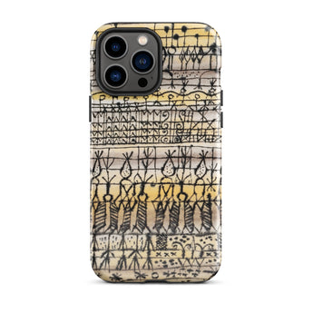 Cooling in a Hot Zone Garden - Paul Klee Phone Case Iphone 13 Pro Max / Gloss Phone Case Vintage-style Hand-drawn Tribal Pattern Black