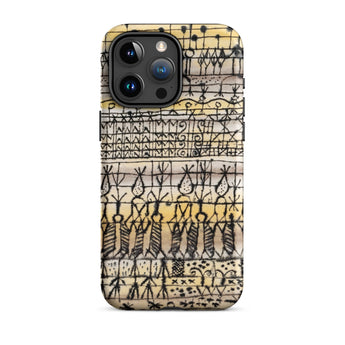Cooling in a Hot Zone Garden - Paul Klee Phone Case Iphone 15 Pro Max / Matte Phone Case Vintage-style Hand-drawn Tribal Pattern Black