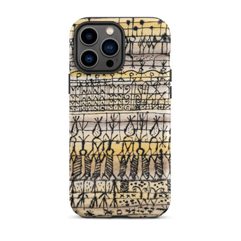 Cooling in a Hot Zone Garden - Paul Klee Phone Case Iphone 13 Pro Max / Matte Phone Case Vintage-style Hand-drawn Tribal Pattern Black