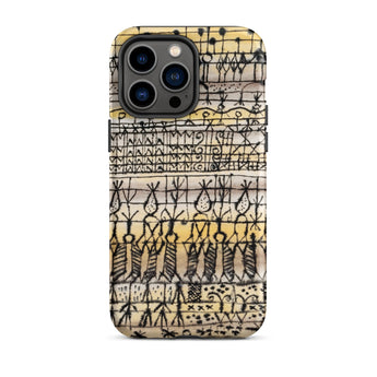 Cooling in a Hot Zone Garden - Paul Klee Phone Case Iphone 14 Pro Max / Matte Phone Case Vintage-style Hand-drawn Tribal Pattern Black