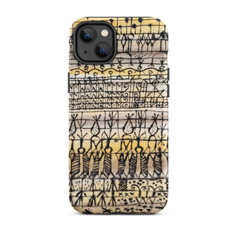 Cooling in a Hot Zone Garden - Paul Klee Phone Case Iphone 14 Plus / Matte Phone Case Vintage-style Hand-drawn Tribal Pattern Black Cream