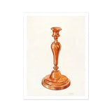 Copper Candlestick - William Schmidt 1930s Art Print, Copper Brass Candlestick Ornate Turned Stem Circular Base