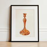 Copper Candlestick - William Schmidt 1930s Art Print / Canvas, 12x16’’ / 31x41cm / Black Frame / Matboard, Posters Prints & Visual Artwork,