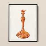 Copper Candlestick - William Schmidt 1930s Art Print / Canvas, 12x16’’ / 31x41cm / Black Frame, Posters Prints & Visual Artwork, Toby Leon